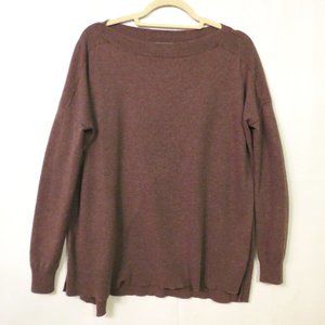 Vince sweater Small Wool Cashmere Oversized Boat neck pullover Brown Long sleeve